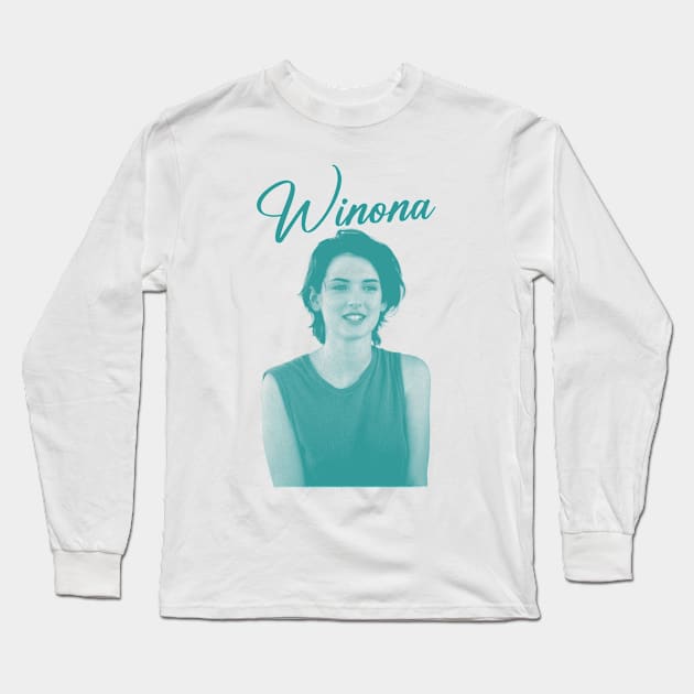 Winona Ryder 90s Aesthetic Design Long Sleeve T-Shirt by Knockbackhaunt